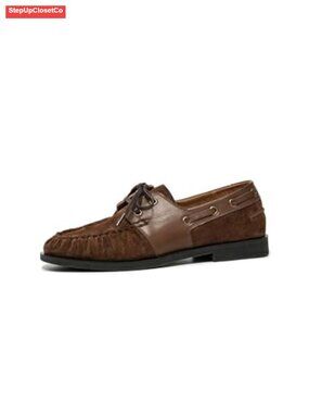 Women's Suede Loafer Flats Lace Up Casual Office Driving Shoes
